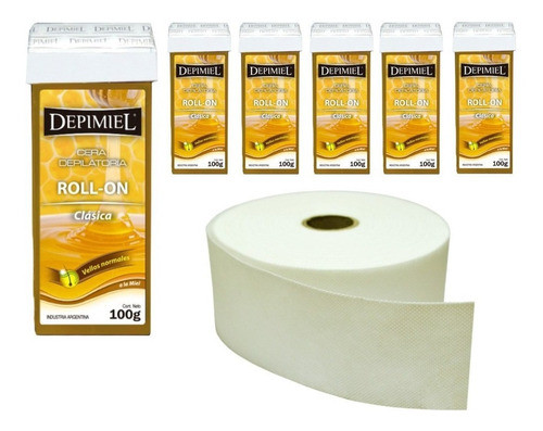 Kit 6 Roll On Miel Depimiel + Bandas En Rollo X 50 Mts 0