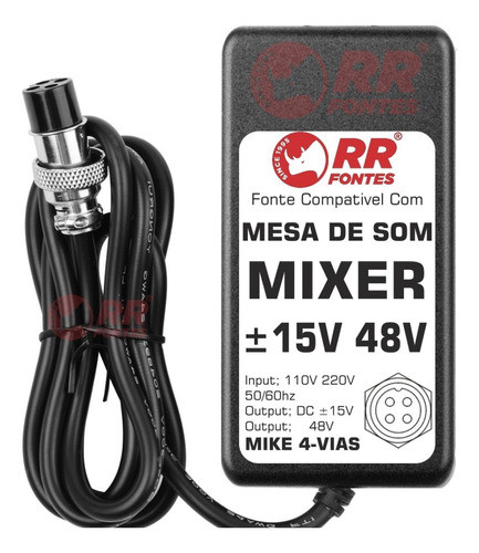 Fonte 15v 48v Para Mixer Mesa Am-m8 Fx Usb Com Phantom Power 0