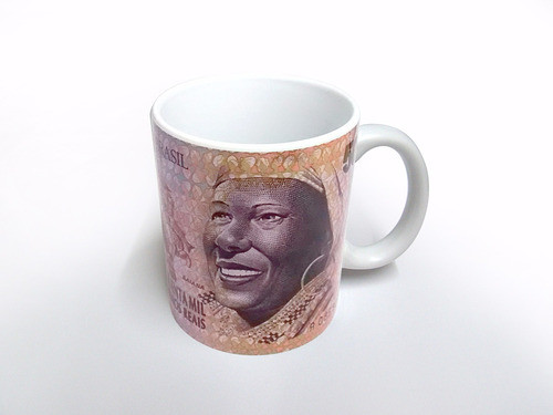 Caneca Decorada Cédula Brasileira Baiana 50000 Cruzeiros 0