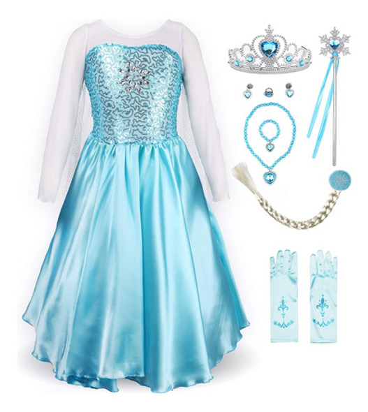 Disfraz De Princesa Para Niñas Pequeñas Azul 0
