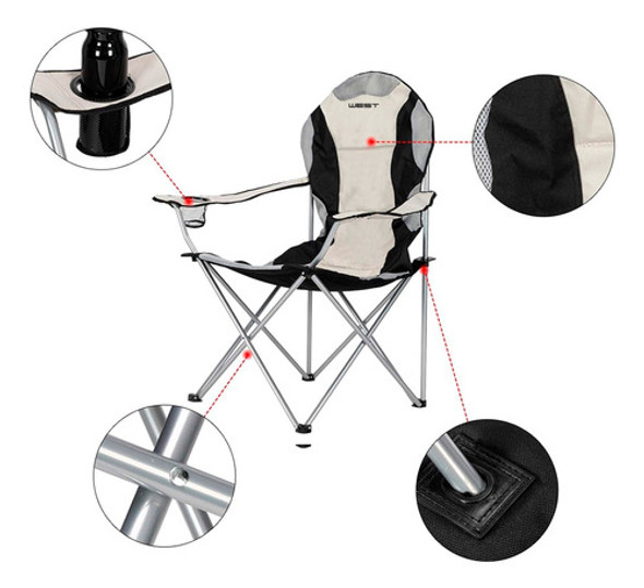 Silla Sillón Plegable Camping Playa Plegable Acolchado Bolso 1