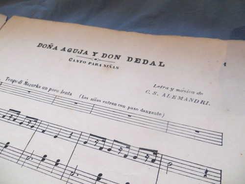 Doña Aguja Y Don Dedal, C. S. Alemandri Partitura 1