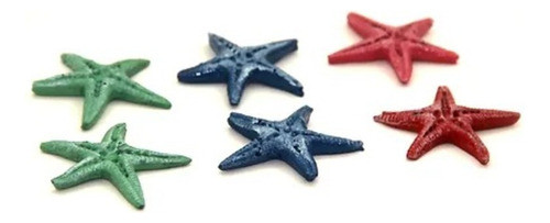 Kit 6 Estrelas Do Mar De Resina Enfeite Decoração Aquários 1