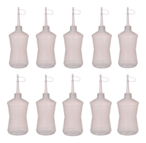 Almotolia Transparente Bico Reto 500 Ml Ki C/ 10 0
