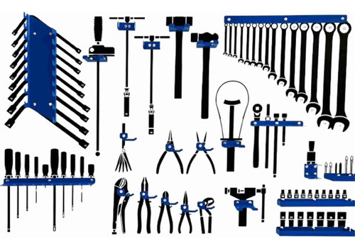 Painel Para Ferramentas Convencionais - Moto - Oficina Azul, 0