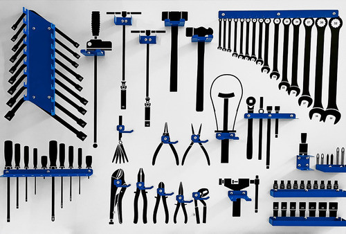 Painel Para Ferramentas Convencionais - Moto - Oficina Azul, 1