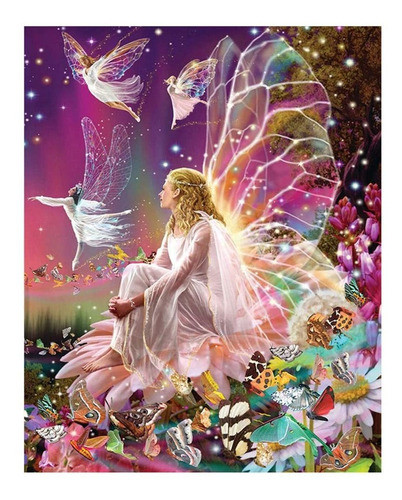Kit Pintura Con Diamantes 5d - Angel Colorido 30x40cm 0