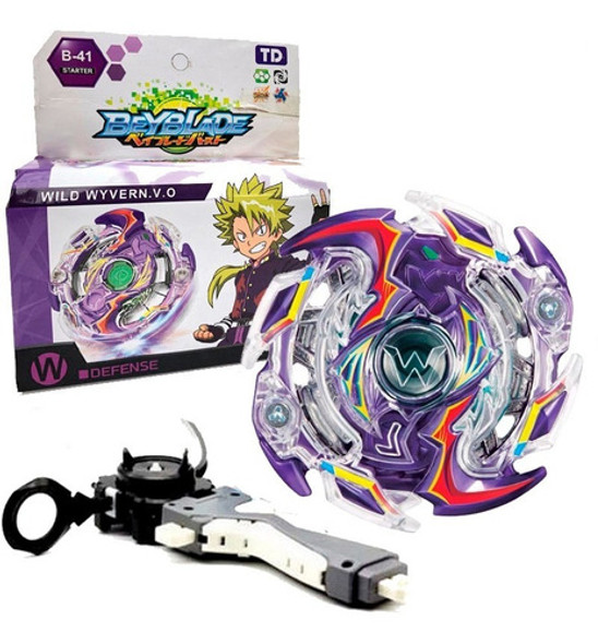 Beyblade Burst B-41 Wild Wyvern + Caixa + Lançador + Grip 0