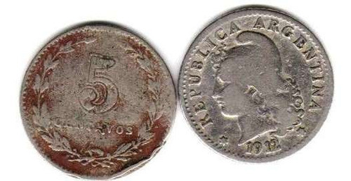 Moneda Niquel 5 Centavos Año 1912  5 Dolares Catalogo Oferta 0