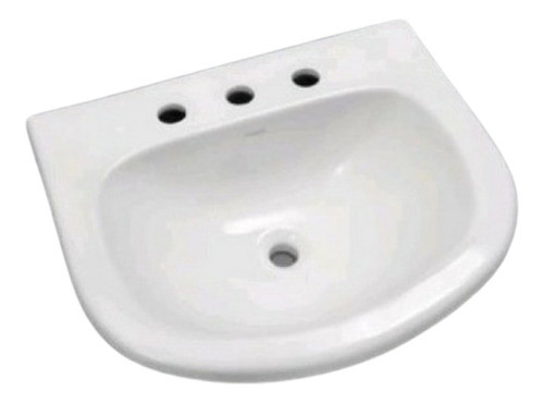 Bacha Baño Pringles P/ Vanitory 50 Cm 3 Agujeros Blanca Loza 0