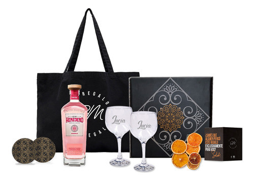 Kit Regalo Heredero Pink Copas Transparentes Personalizadas 0