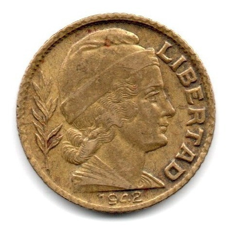 Moneda Argentina 5 Centavos 1942 Torito Cj#214 Rara Escasa 0