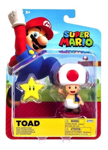 Figura Nintendo Súper Mario Bross 10cm Toad + Superestrella 0