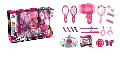 Set De Belleza Con Secador De Pelo A Pilas + Accesorios 0