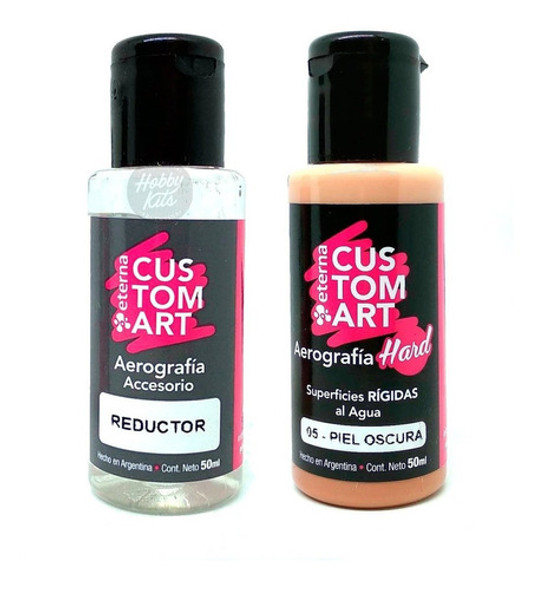 Set 5 Pinturas Aerografía Eterna Custom Hard Y Reductor 50ml 0