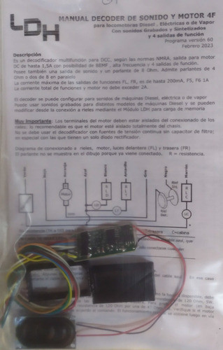 Ldh Decoder Sonido + Motor Dcc Sonidos Grabados Gt 4f - Ho 1