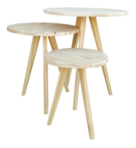 Juego De Mesas De Vestir Redondas Escandinavas 1