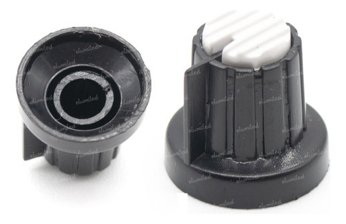 20 Perillas Potenciometro Blancas 18mm X 17mm Eje Estriado 0