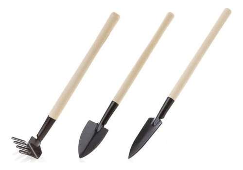 Kit Mini Ferramentas P/jardinagem Vasos 21cm Madeira 169101 0
