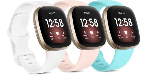 Malla De Silicona Para Fitbit Versa 3 Small Pack 3 0