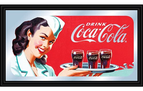Espejo Con Logotipo Enmarcado  Waitress  De Coca-cola 0