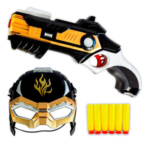 Kit Pistola Lançadora Dardos Com Máscara Brinquedo Infantil 0