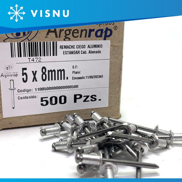 Remache Pop Aluminio 5x8 Caja 500u 5 X 8 Distri Visnu 1