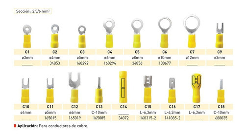 Terminal Preaislado, Ojal C3 160292  X50un Termiplast Lct | Symnet 1