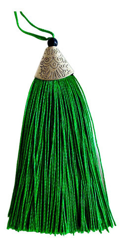 Pingente Tassel Franja Poliéster 9 Cm Verde 10 Und Atacado 1