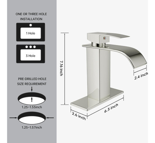 Canilla Monocomando Cascada C/cubierta Y Colillas Cromada 1
