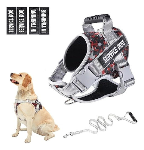 Arnés De Chaleco Para Perros De Servicio Husdow, Sin Tirar D 0