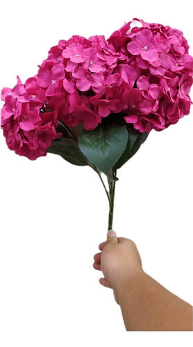 Buquê Flor Hortência  Artificial Rosa Pink Decoraçãoe 0