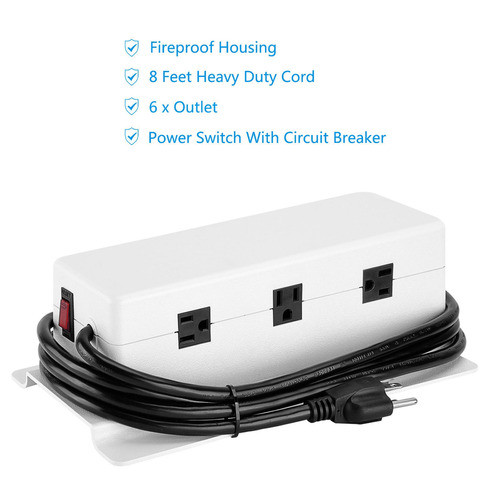 Salida 6 Heavy Duty Power Tira Pared Aumentable, Cable De Ex 1