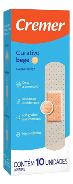 Curativo Cremer Bege Com 10 Unidades Kit C/12 Un 0