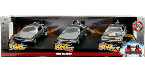 Regreso Al Futuro 1:32 Time Machine 3-pack Coches Fundidos A 1