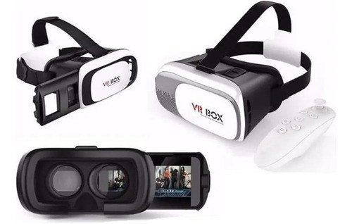 Óculos Vr Box 3d + Controle - Branco/preto 0