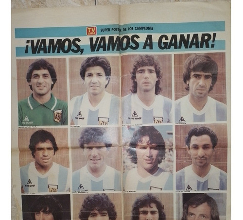 Poster Doble Sel. Argentina Mundial 82 - Maradona - T V Guia 0
