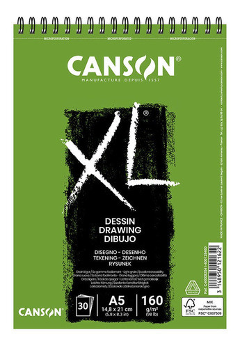Bloco Espiralado Canson Xl® Dessin 160g/m² A5 30 Folhas 0