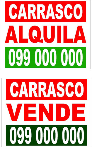 Cartel, Vendo- Alquilo En Cartonplast 66x50 Cm 3 Mm  C/ojal 0