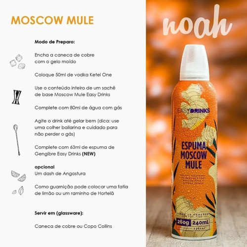 Espuma Preparo Grapefruit Hibisco Moscow Mule, 2 Spray 200gr 1