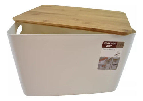 Caja Material Plástico Con Tapa De Madera 36cm De Largo 1