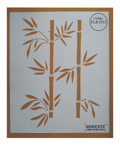 Stencil Cañas De Bambu Deco Pared Mural Patron 50x60 Flr1035 0