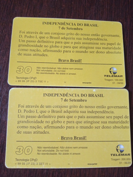 Cartão Orelhão Telefonico Independência Do Brasil 1
