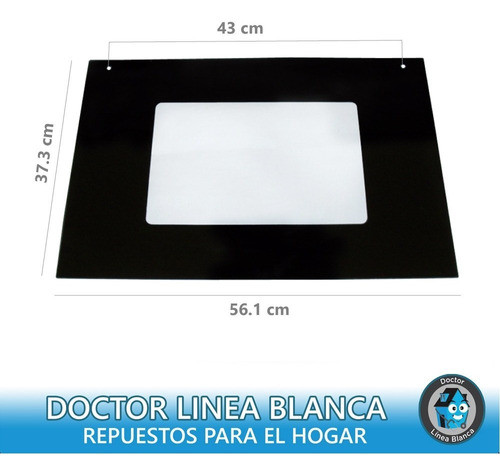 Vidrio Visor Para Cocina Domec 56.1x37.3 Cm Mod Paola Negro 1
