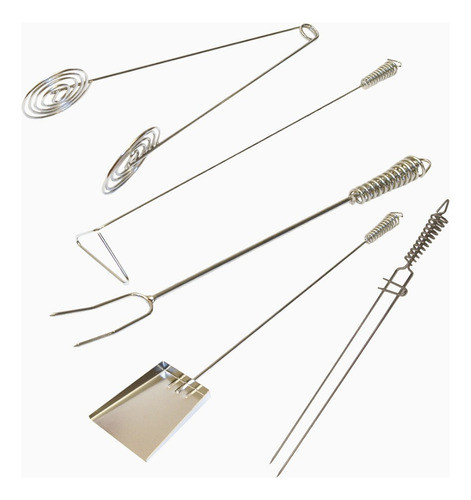 Set Parrillero Asado Parrilla Broksol Brogas 5 Elementos 0