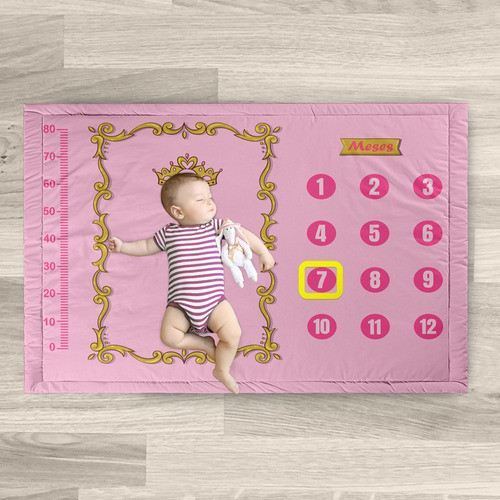 Tapete Mesversario Para Foto Princesa Baby Rosa 100% Algodão 0