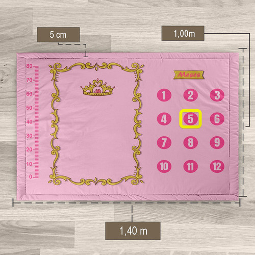 Tapete Mesversario Para Foto Princesa Baby Rosa 100% Algodão 1