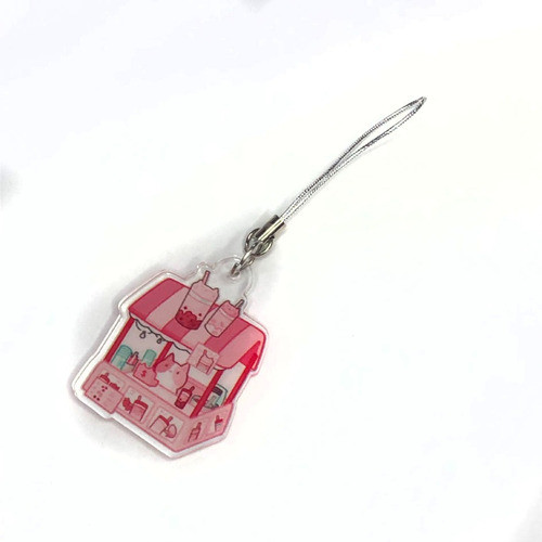 Phone Strap, Acrilico, Aesthetic, Cat Cafe, Y2k, Llavero 0