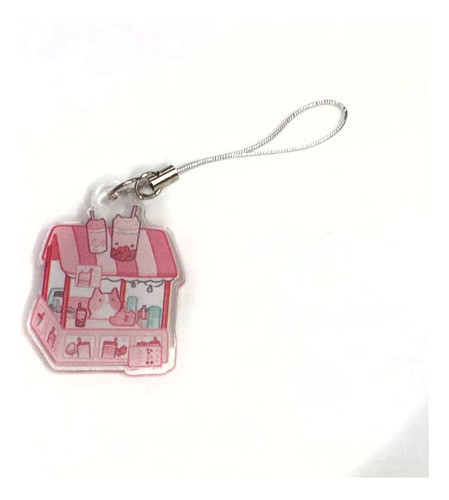 Phone Strap, Acrilico, Aesthetic, Cat Cafe, Y2k, Llavero 1