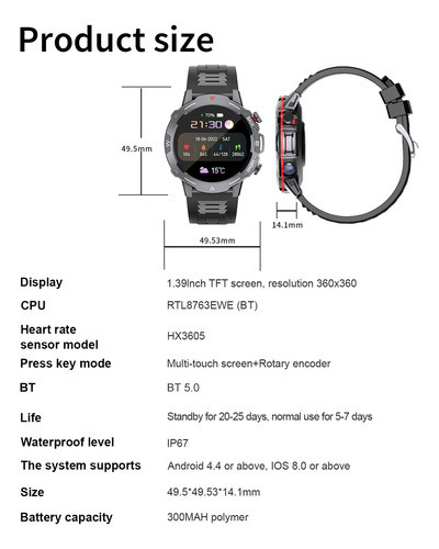 Smartwatch Smartwatch Lembrete De Tela De 1